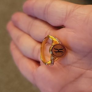 925 Ss with gold over ring K ring size 6